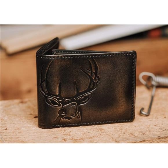 Men' Bifold Leather Wallet Hand Burnished Full Grain Cowhide Classic Slim Wallet - Picture 4 of 6